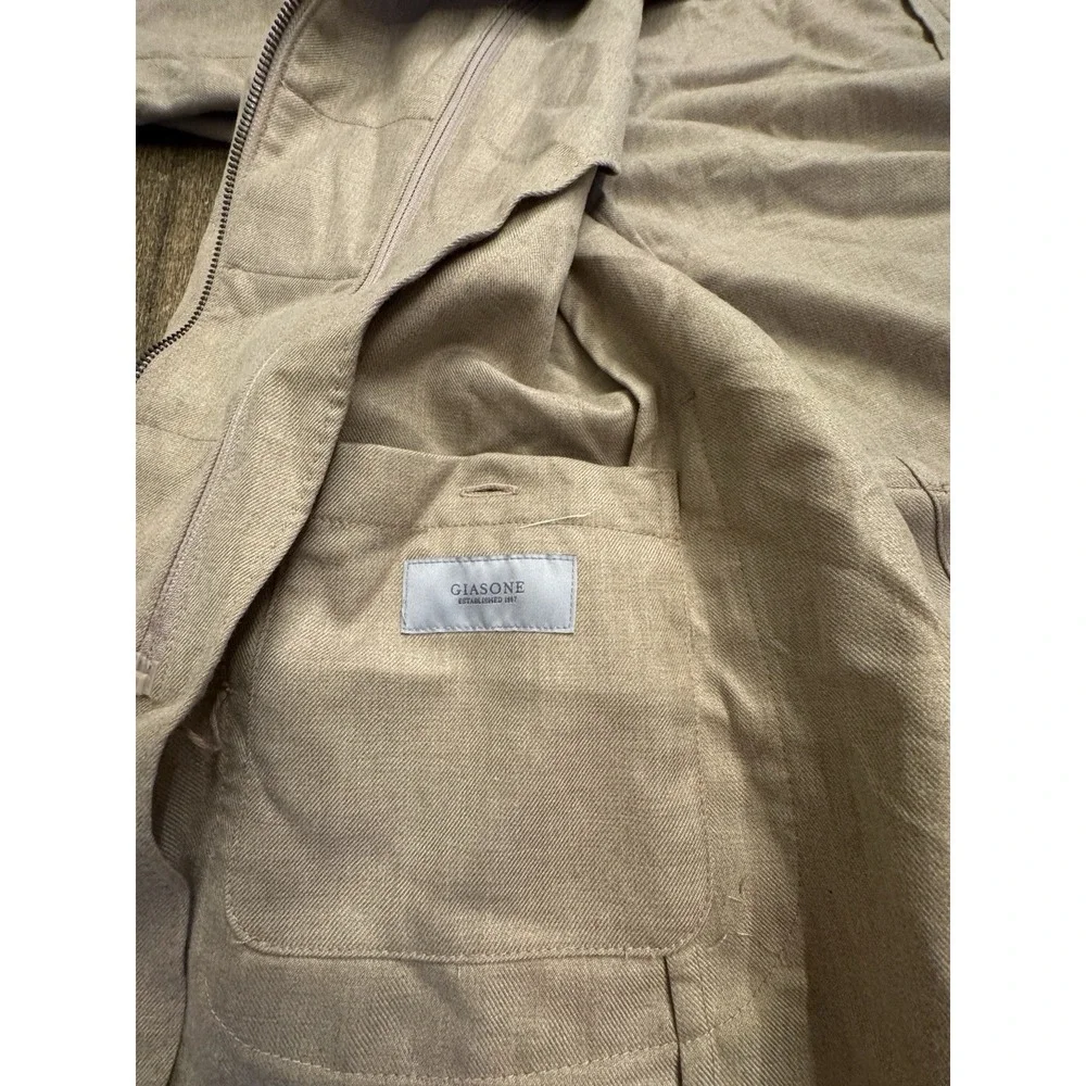 GIASONE Austin Hood Detachable Casual Blazer Jacket Camel Twill Sport Coat